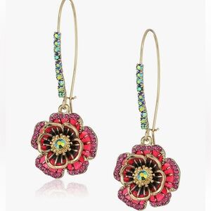 Betsey Johnson Floral Drop Earrings/NWT